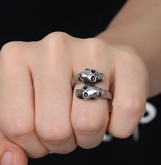 Anillo Cabeza de Calavera Plata