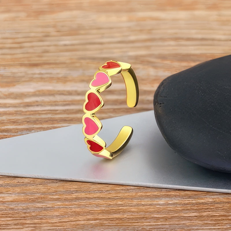Anillo 6 Corazones para Mujer Oro