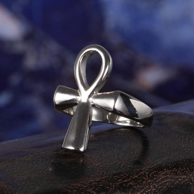 Anillo Ankh Egipcio de Plata