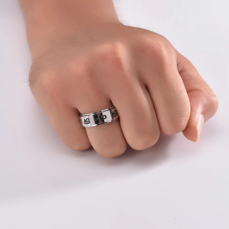 Anillo con Motivos Egipcios Antiestrés Giratorio plata