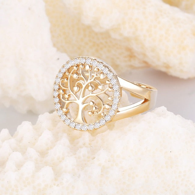 Anillo Árbol de la Vida para Mujer Oro