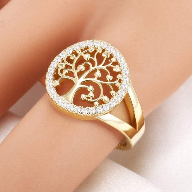 Anillo Árbol de la Vida para Mujer oro