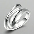 Anillo de Gota de Agua Plateado y Hueco