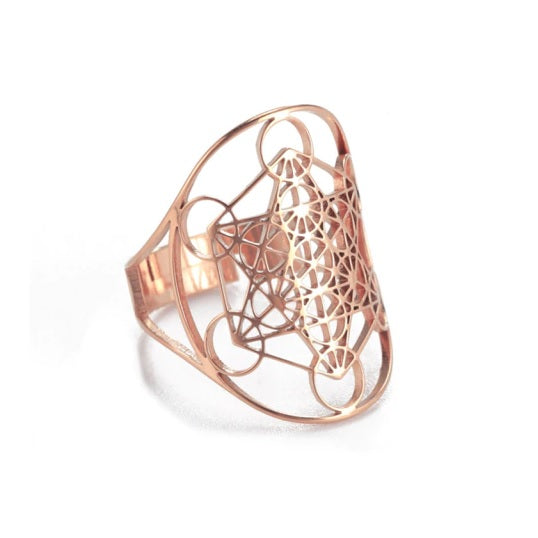 Anillo Arcángel Metatrón oro rosa