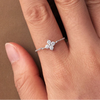 Anillo con Trébol de 4 Hojas en Circonio