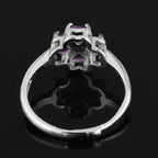 Anillo con Trébol de 4 Hojas en Piedra de Amatista