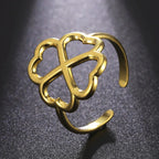 Anillo con Trébol de 4 Hojas para Mujer oro