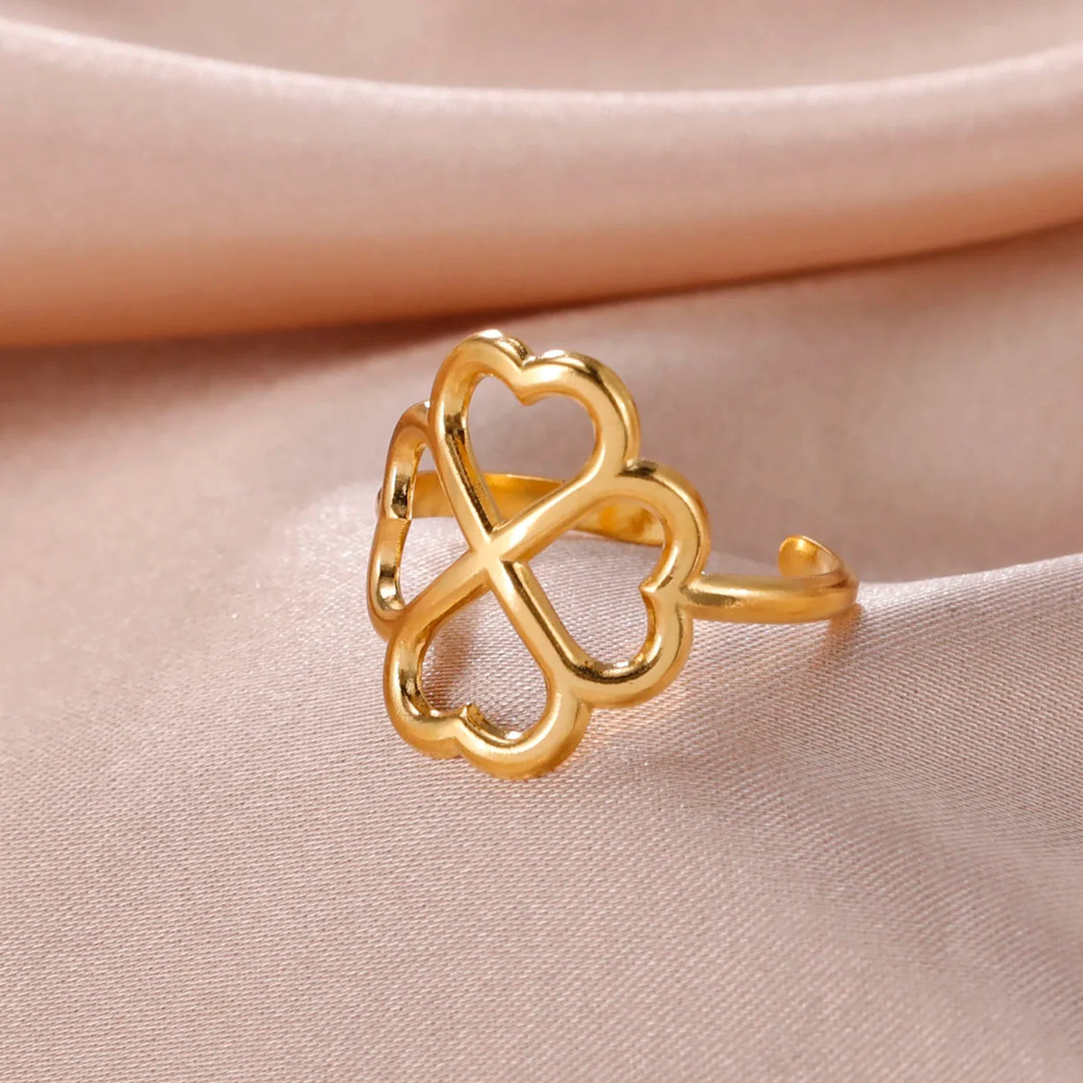 Anillo con Trébol de 4 Hojas para Mujer oro