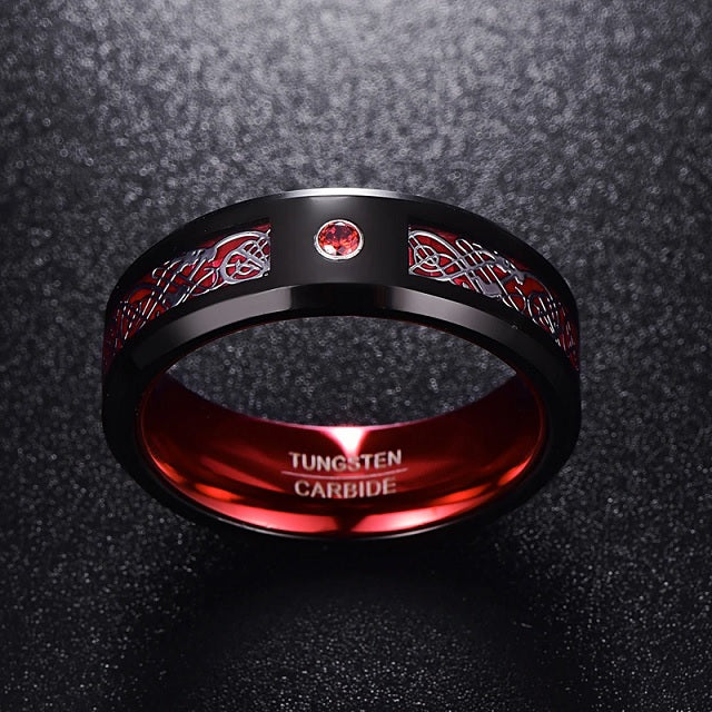 Anillo Celta hombre rojo