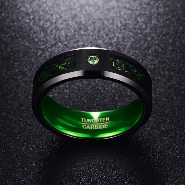 Anillo Celta hombre verde