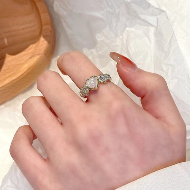 Anillo Corazón Diamante Mujer