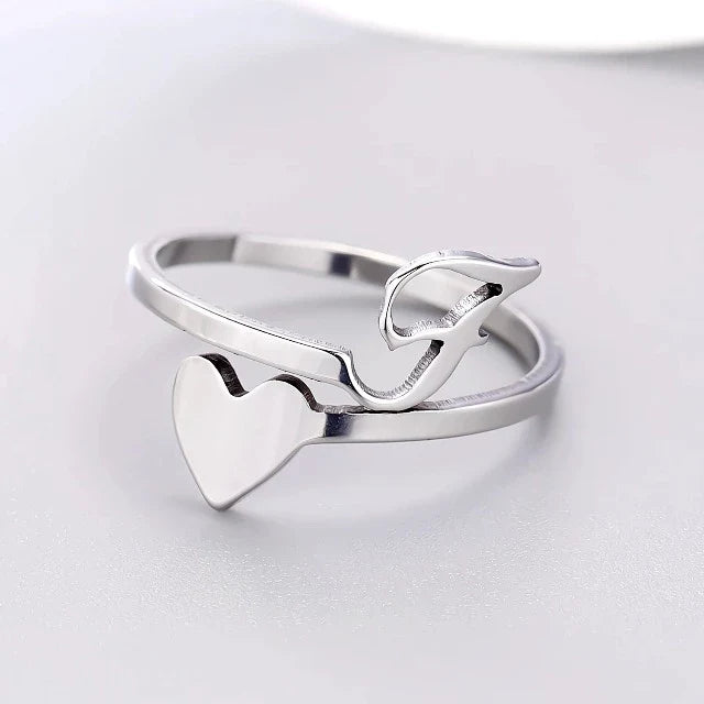 Anillo Corazón Inicial Plata F