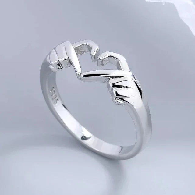 Anillo Corazón Romántico Plata