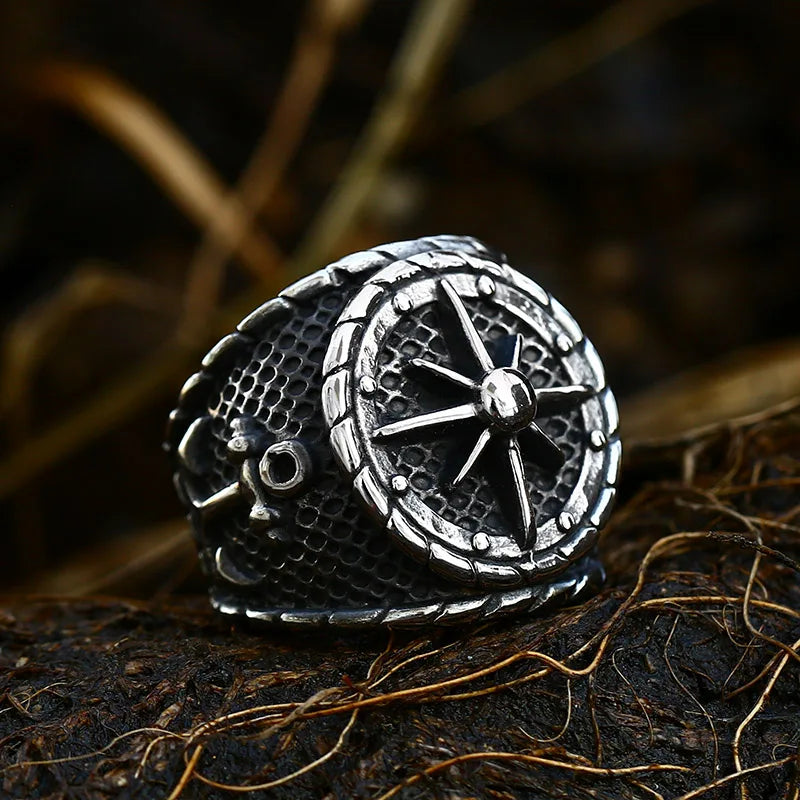 Anillo Brújula Sello Rosa de los Vientos