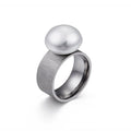 Anillo de Estilo Retro con Perla Blanca plata