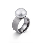 Anillo de Estilo Retro con Perla Blanca plata