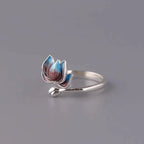 Anillo Flor de Loto Plateado