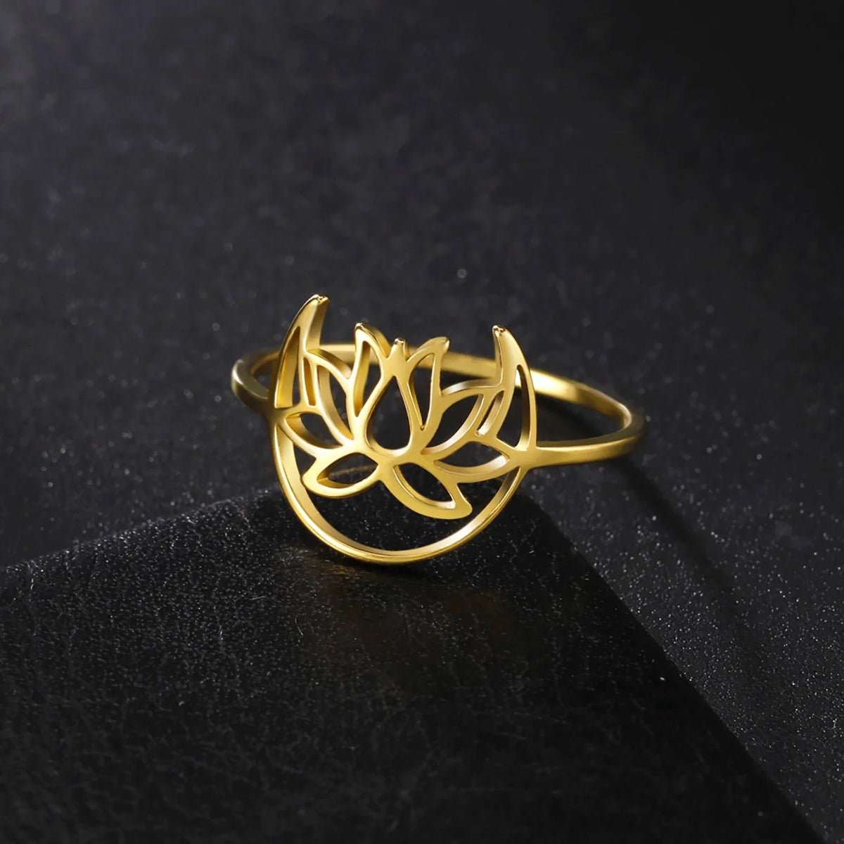 Anillo Flor de Loto Zen Mujer oro