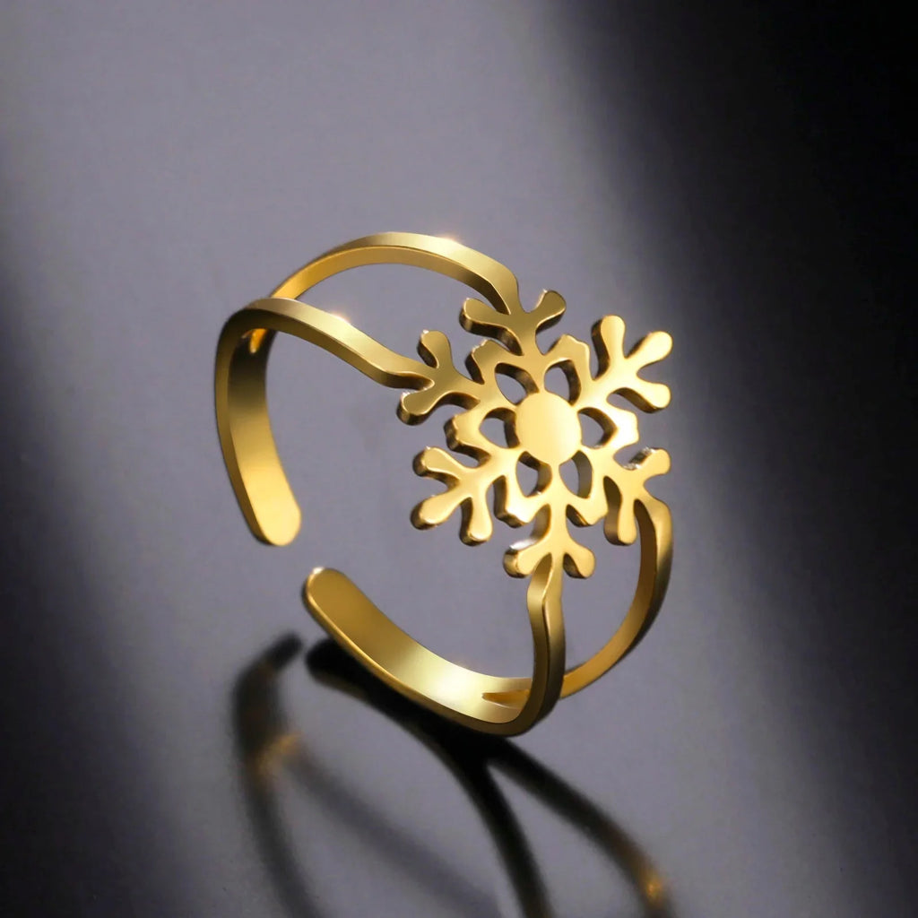 Anillo Copo de Nieve Mujer Anillo oro