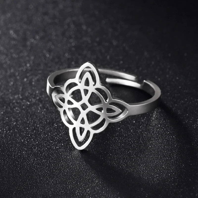 Anillo Nudo de Bruja Plata