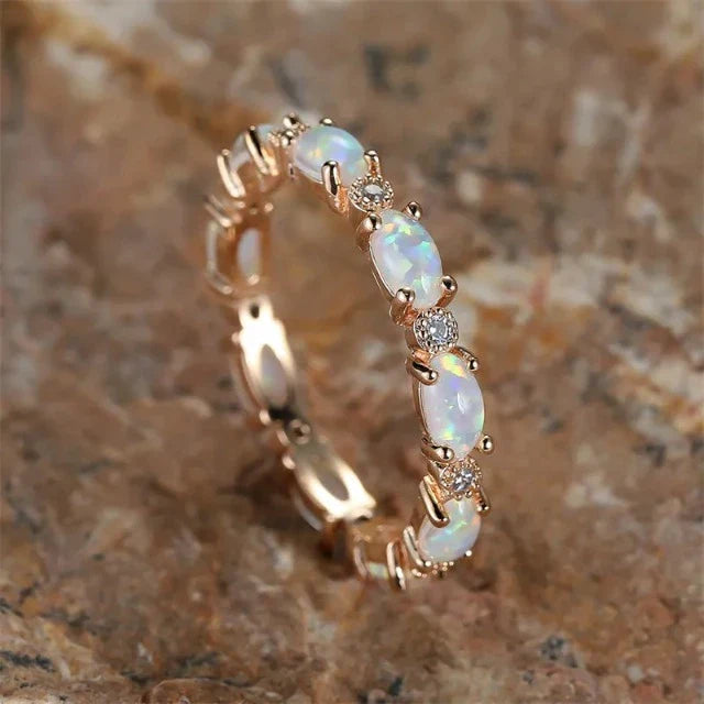 Anillo de Ópalo para Mujer blanco