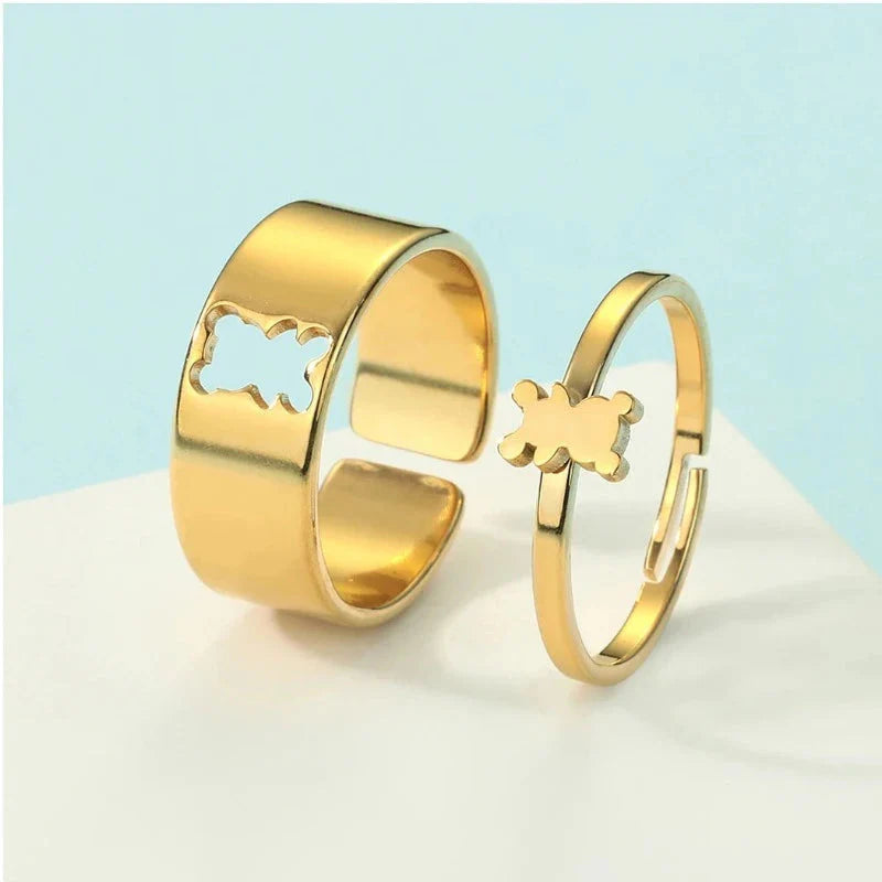 Anillo Oso 2 Piezas Oro