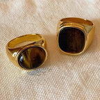 Anillo Piedra Ojo de Tigre Oro