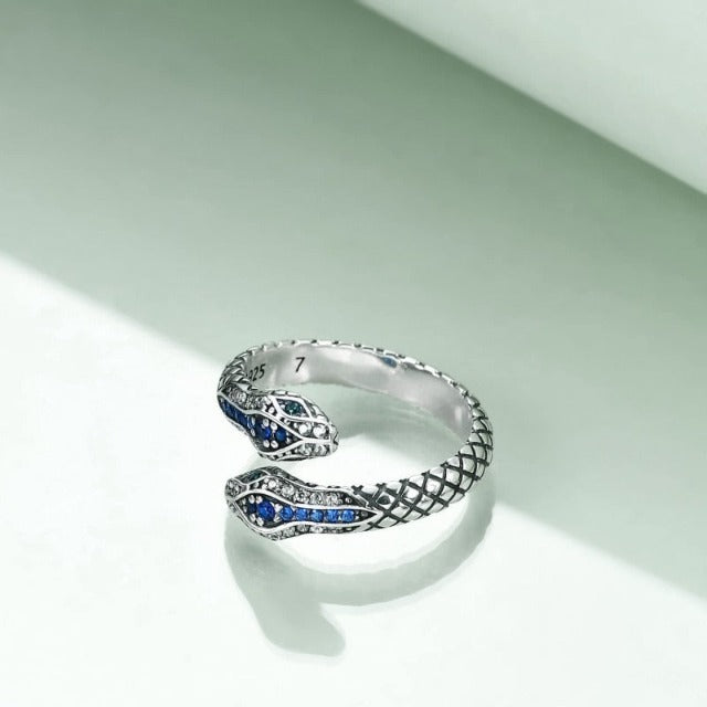 Anillo Serpiente Plateado para Mujer