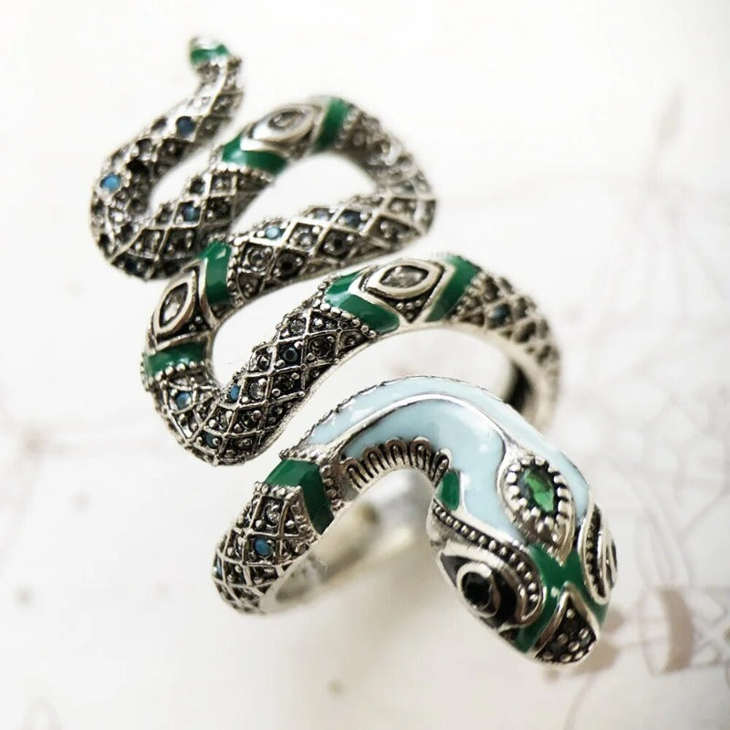 Anillo Serpiente Esmeralda - Exception®