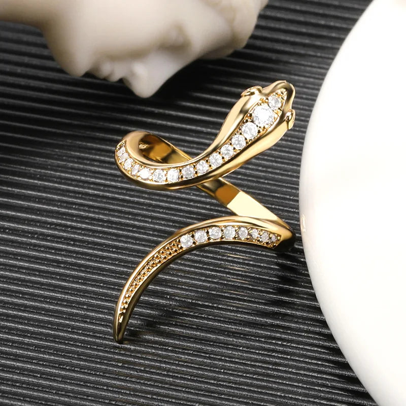 Anillo Serpiente Estilizado Mujer oro
