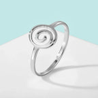 Anillo Espiral Geométrico plata