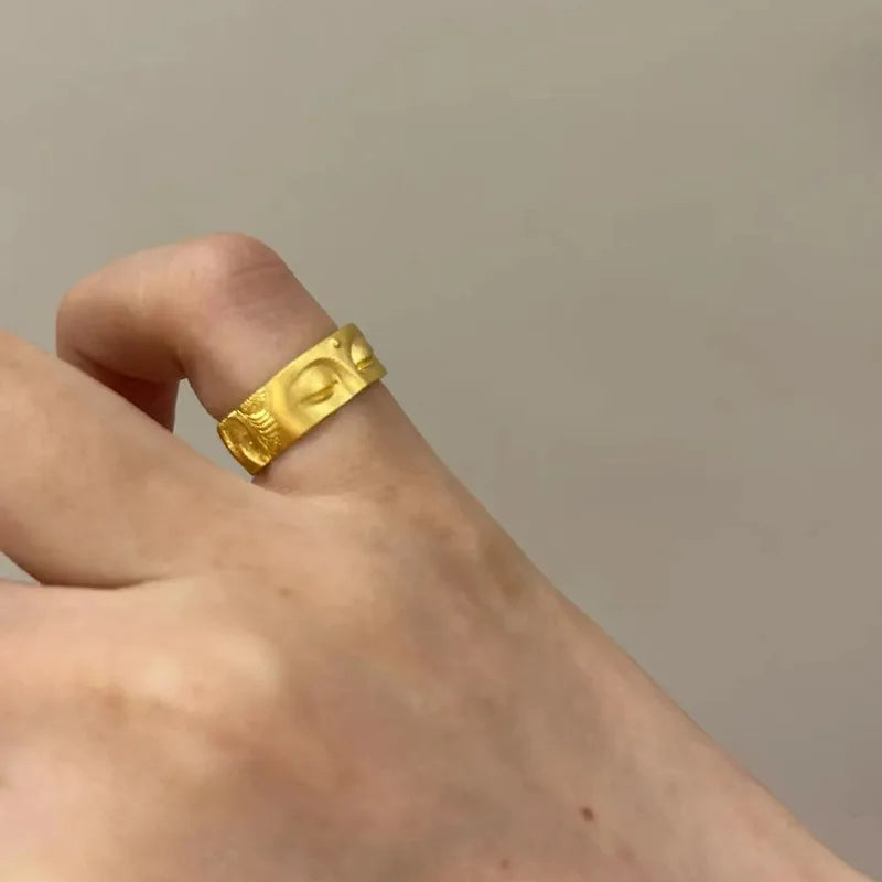 Anillo Cabeza de Buda oro