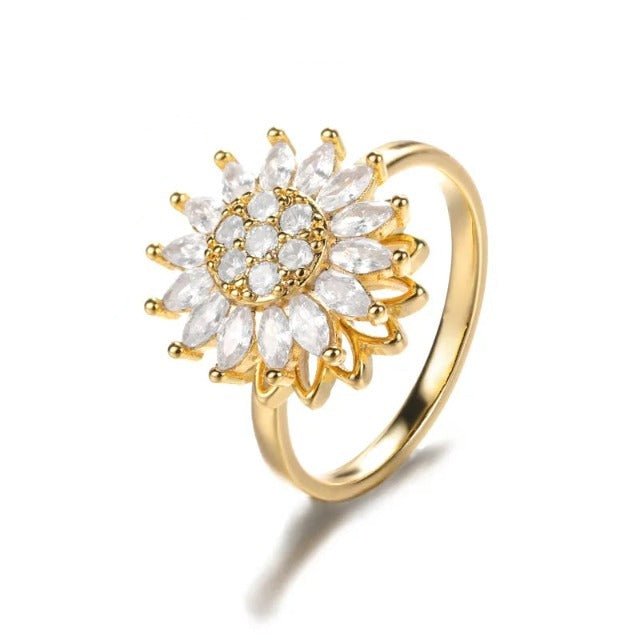 Anillo Girasol Anti Estrés oro