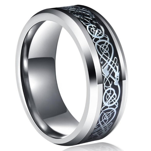 Anillo Vikingo Jarl plata y negro