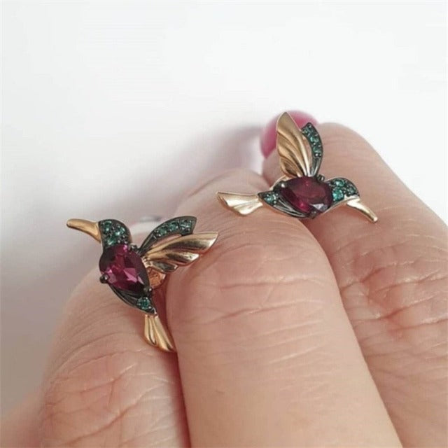 Pendiente Colibrí rojo