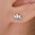 Pendientes de Aro Flor de Loto Mujer