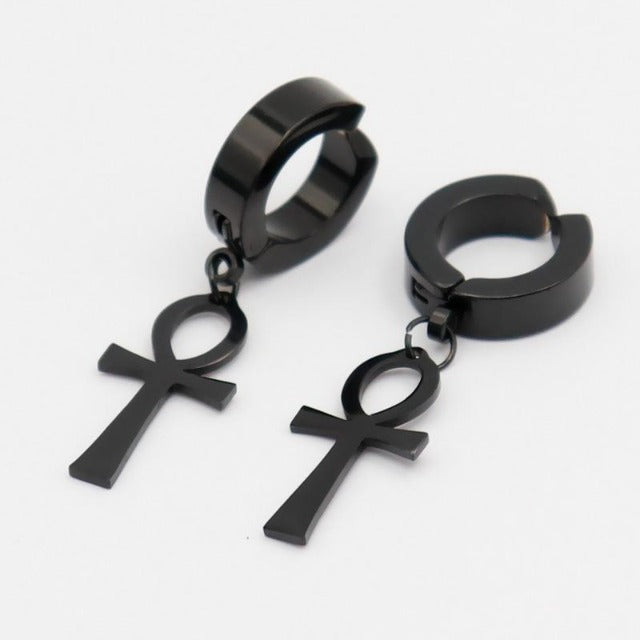 Pendientes Ankh negros