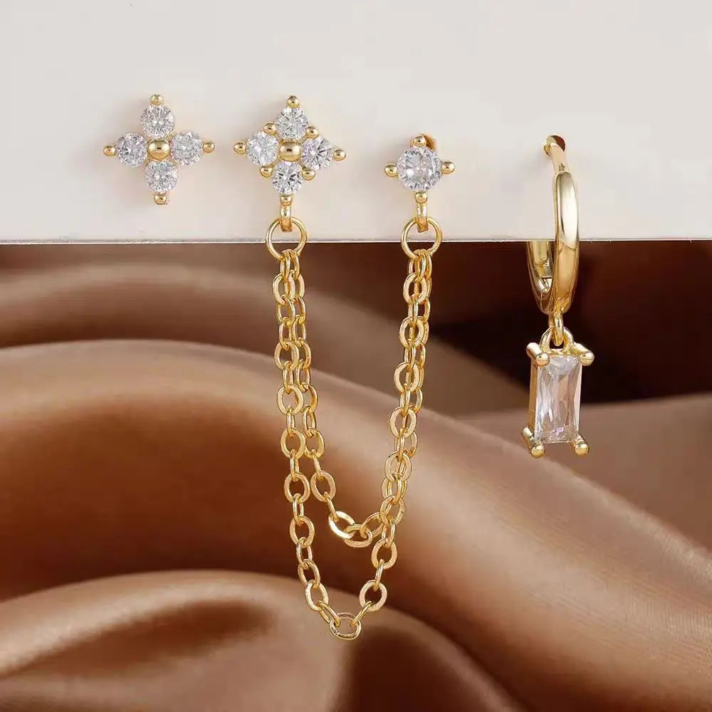Pendientes de botón Estrellas en Cristal