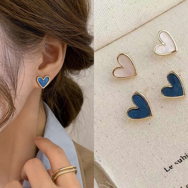 Pendientes Corazón Azul & Rosa