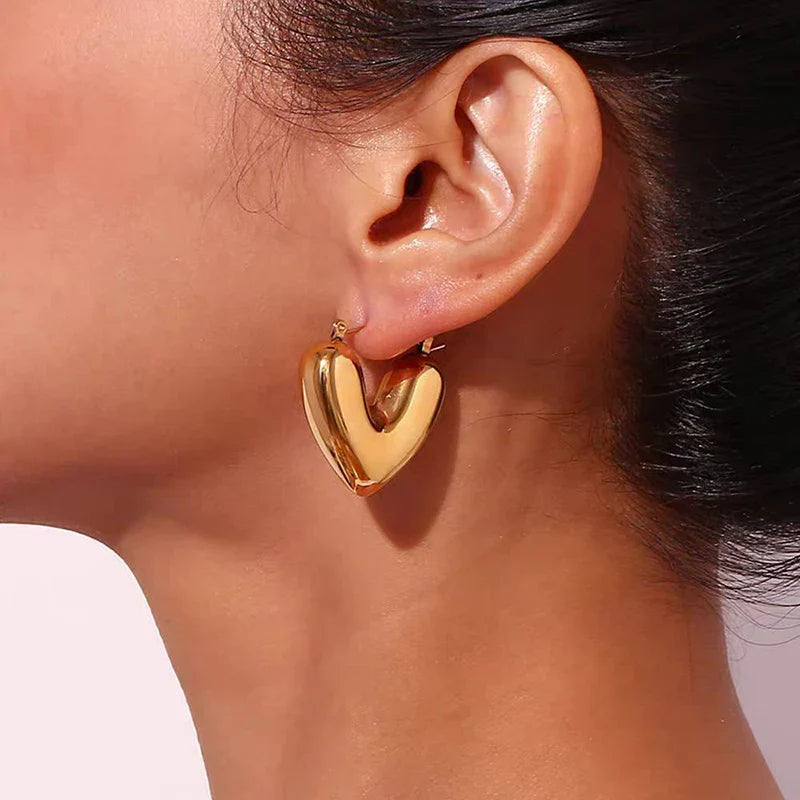 Pendientes Aros Corazón oro