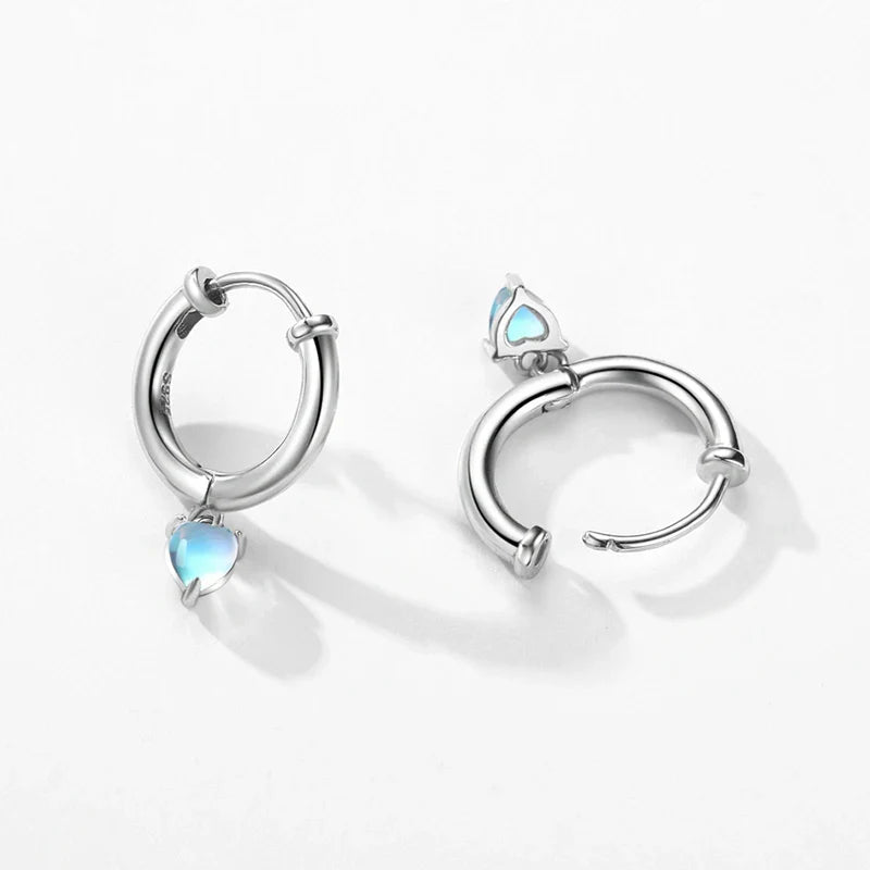 Pendientes de Aro Corazón Fertilidad Piedra de Luna