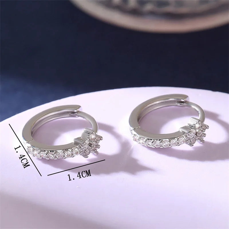 Pendientes Aros Estrellas en Circonio