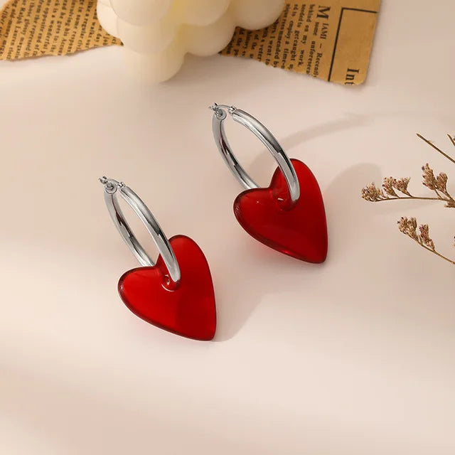 Pendientes Aros Mujer Corazón plata