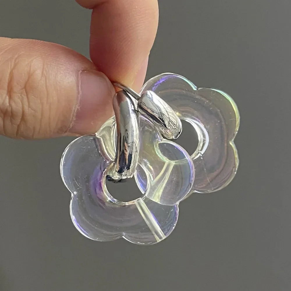 Pendientes Aros Flor de Resina