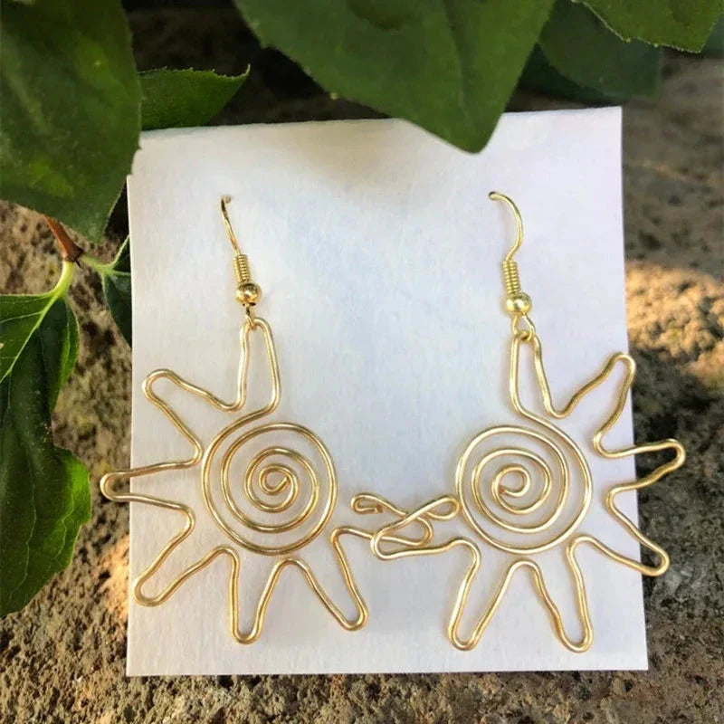 Pendientes Colgantes Estilo Sol