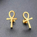 Pendientes Egipto Cruz de Ankh Hombre Mujer Oro