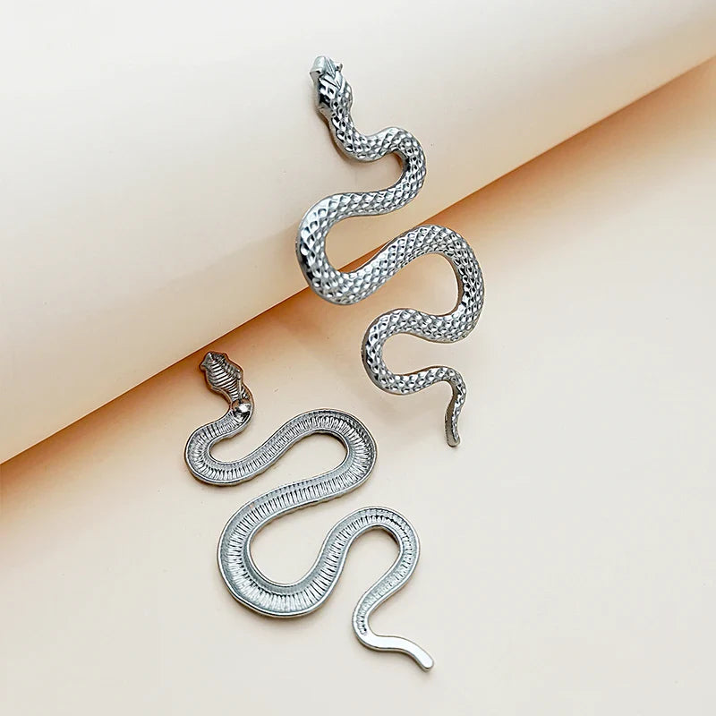 Pendientes Largos Serpiente plata