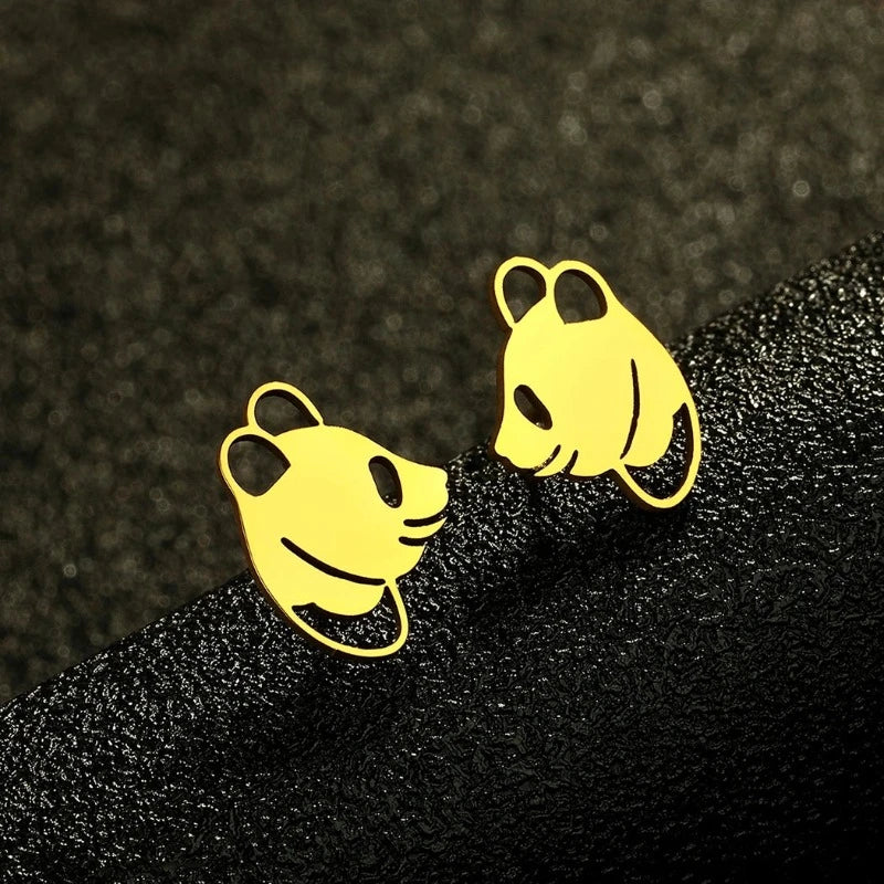 Pendientes Panda Discreto Oro