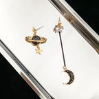 Pendientes Colgantes de Media Luna y Astros