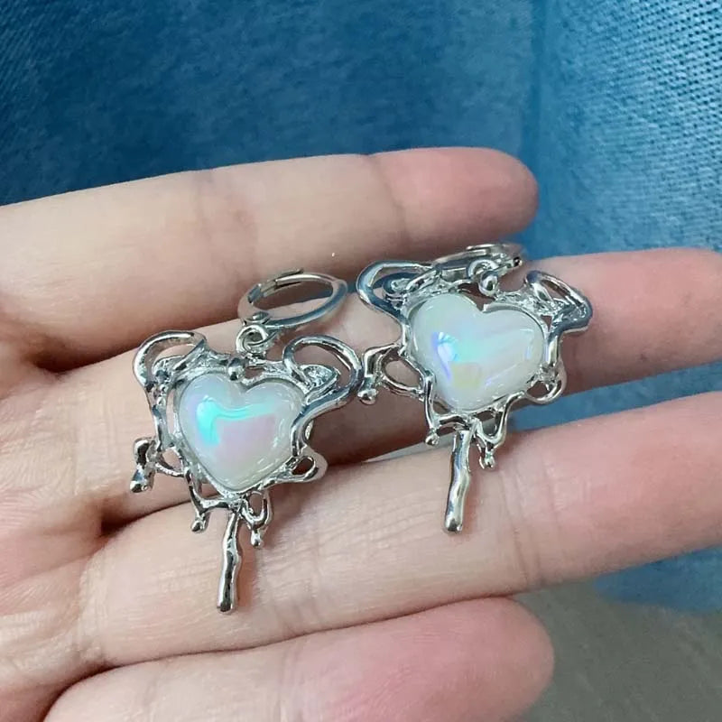 Pendientes Colgantes de Cristal Piedra de Luna